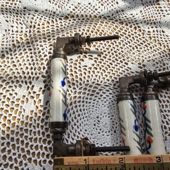 Polish Pottery Pull Handles For Cabinet Set Of 3 Used - Picture 8 of 8